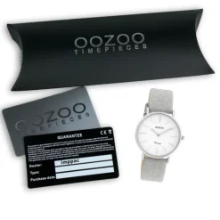 Oozoo Damen Armbanduhr Vintage C20155 Analog Leder silber UOC20155