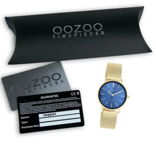Oozoo Damen Armbanduhr Vintage Series Analog Metall Mesh gold UOC20292