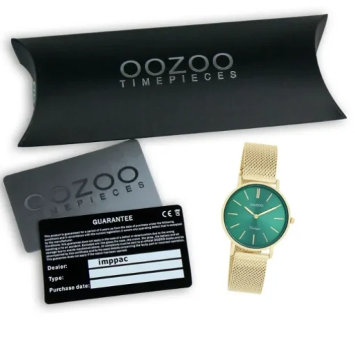 Oozoo Damen Armbanduhr Vintage Series Analog Metall Mesh gold UOC20296
