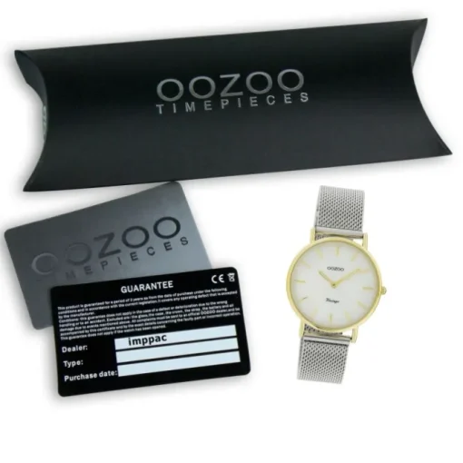 Oozoo Damen Armbanduhr Vintage Series Analog Metall silber UOC20124