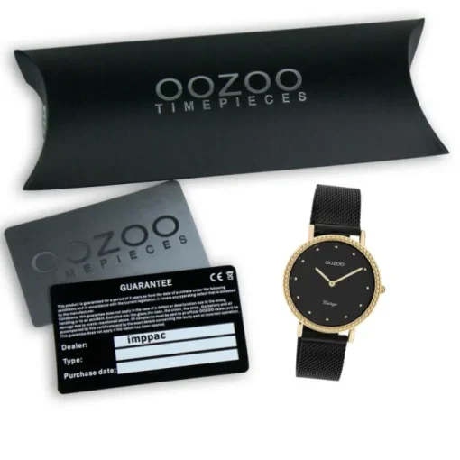 Oozoo Damen Armbanduhr Vintage Series Analog Metall schwarz UOC20059