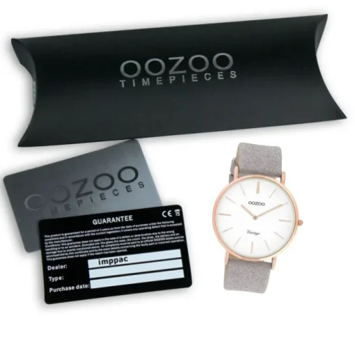 Oozoo Damen Armbanduhr Vintage C20151 Analog Leder grau UOC20151