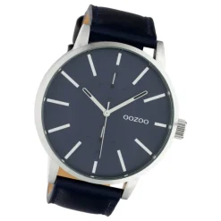 Oozoo Damen Herren Armbanduhr Timepieces Analog Leder dunkelblau UOC10501