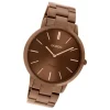 Oozoo Damen Herren Armbanduhr Ultra Slim C20103 Analog Edelstahl braun UOC20103