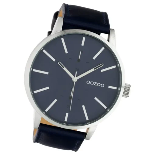 Oozoo Damen Herren Armbanduhr Timepieces Analog Leder dunkelblau UOC10501