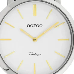 Oozoo Damen Herren Armbanduhr Ultra Slim C20101 Edelstahl silber gold UOC20101