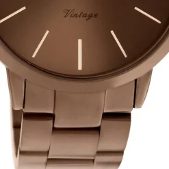 Oozoo Damen Herren Armbanduhr Ultra Slim C20103 Analog Edelstahl braun UOC20103