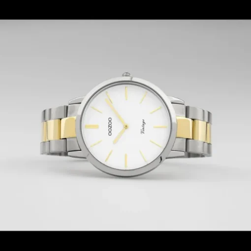 Oozoo Damen Herren Armbanduhr Ultra Slim C20101 Edelstahl silber gold UOC20101