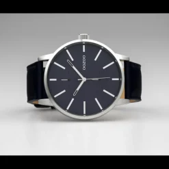 Oozoo Damen Herren Armbanduhr Timepieces Analog Leder dunkelblau UOC10501
