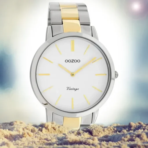 Oozoo Damen Herren Armbanduhr Ultra Slim C20101 Edelstahl silber gold UOC20101