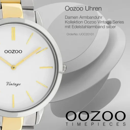 Oozoo Damen Herren Armbanduhr Ultra Slim C20101 Edelstahl silber gold UOC20101