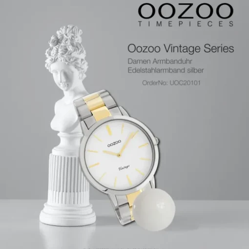 Oozoo Damen Herren Armbanduhr Ultra Slim C20101 Edelstahl silber gold UOC20101