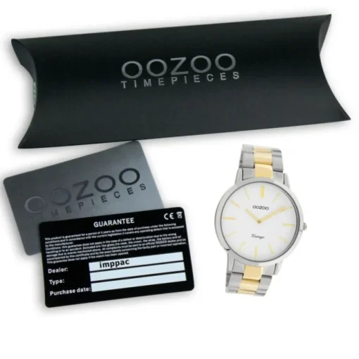 Oozoo Damen Herren Armbanduhr Ultra Slim C20101 Edelstahl silber gold UOC20101