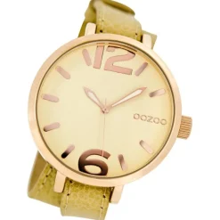 Oozoo Damen-Armbanduhr Mineralglas Quarz Leder beige UOC6835