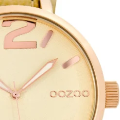 Oozoo Damen-Armbanduhr Mineralglas Quarz Leder beige UOC6835