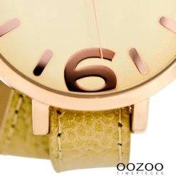 Oozoo Damen-Armbanduhr Mineralglas Quarz Leder beige UOC6835