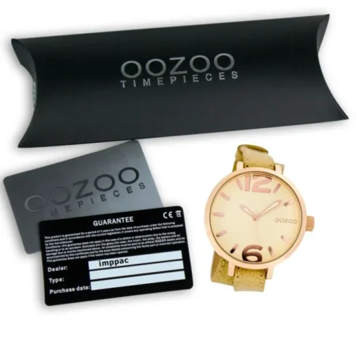 Oozoo Damen-Armbanduhr Mineralglas Quarz Leder beige UOC6835