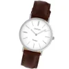 Oozoo Damenuhr Slim Quarzuhr mit braunem Leder-Armband UOC9835