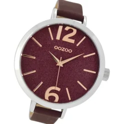Oozoo Damen-Uhr Timepieces Quarzuhr C9193 Leder-Armband rot UOC9193