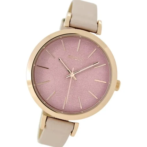 Oozoo Damen-Uhr Timepieces Quarzuhr C9136 Leder-Armband rosa UOC9136