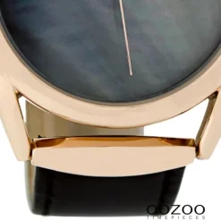 Oozoo Damen-Uhr Timepieces Quarzuhr C9169 Leder-Armband schwarz UOC9169