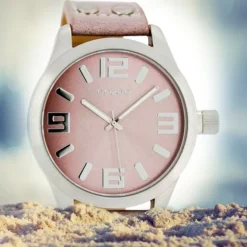 Oozoo Damen-Uhr Timepieces Quarzuhr C1058 Leder-Armband rosa UOC1058A