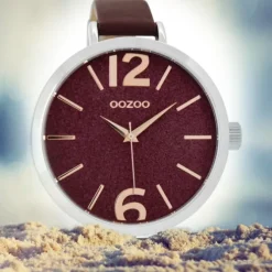 Oozoo Damen-Uhr Timepieces Quarzuhr C9193 Leder-Armband rot UOC9193