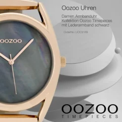 Oozoo Damen-Uhr Timepieces Quarzuhr C9169 Leder-Armband schwarz UOC9169