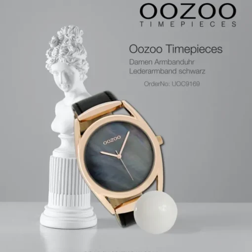 Oozoo Damen-Uhr Timepieces Quarzuhr C9169 Leder-Armband schwarz UOC9169