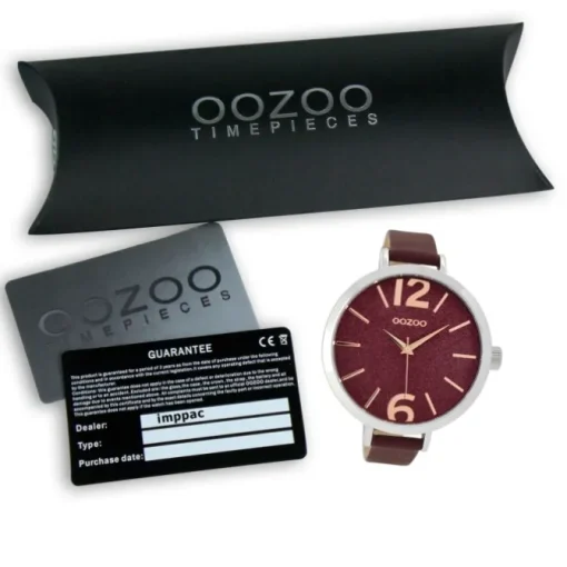 Oozoo Damen-Uhr Timepieces Quarzuhr C9193 Leder-Armband rot UOC9193