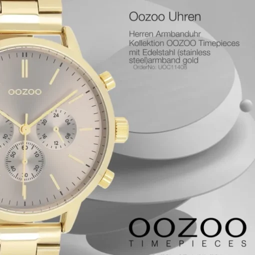 Oozoo Herren Armbanduhr OOZOO Timepieces Analog Edelstahl gold UOC11408