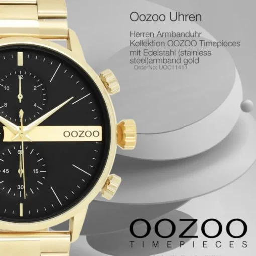 Oozoo Herren Armbanduhr OOZOO Timepieces Analog Edelstahl gold UOC11411