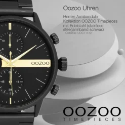 Oozoo Herren Armbanduhr OOZOO Timepieces Analog Edelstahl schwarz UOC11412