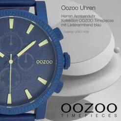 Oozoo Herren Armbanduhr OOZOO Timepieces Analog Leder blau UOC11436