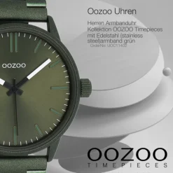 Oozoo Herren Armbanduhr OOZOO Timepieces Analog Edelstahl grün UOC11402