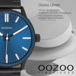 Oozoo Herren Armbanduhr OOZOO Timepieces Analog Edelstahl schwarz UOC11403