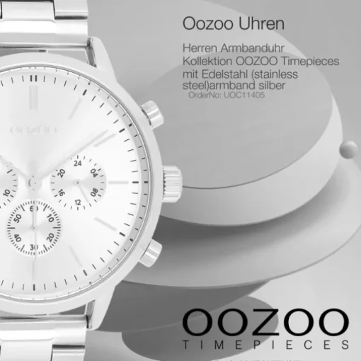 Oozoo Herren Armbanduhr OOZOO Timepieces Analog Edelstahl silber UOC11405