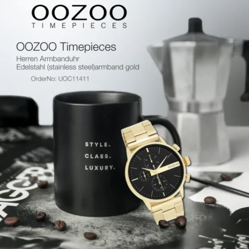 Oozoo Herren Armbanduhr OOZOO Timepieces Analog Edelstahl gold UOC11411