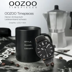 Oozoo Herren Armbanduhr OOZOO Timepieces Analog Leder schwarz UOC11404