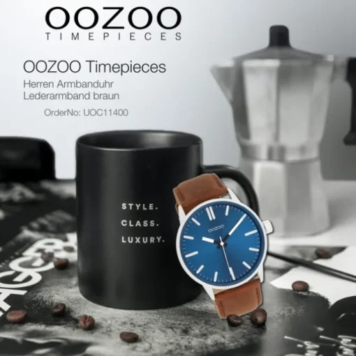 Oozoo Herren Armbanduhr OOZOO Timepieces Analog Leder braun UOC11400