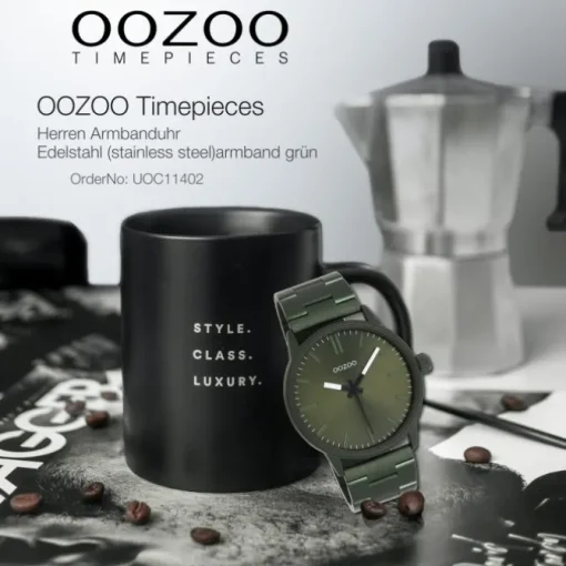 Oozoo Herren Armbanduhr OOZOO Timepieces Analog Edelstahl grün UOC11402