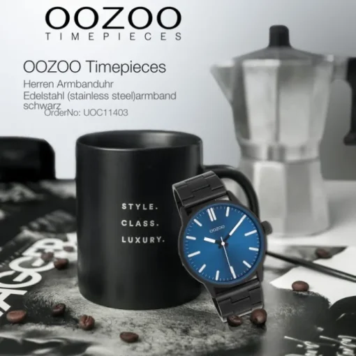 Oozoo Herren Armbanduhr OOZOO Timepieces Analog Edelstahl schwarz UOC11403