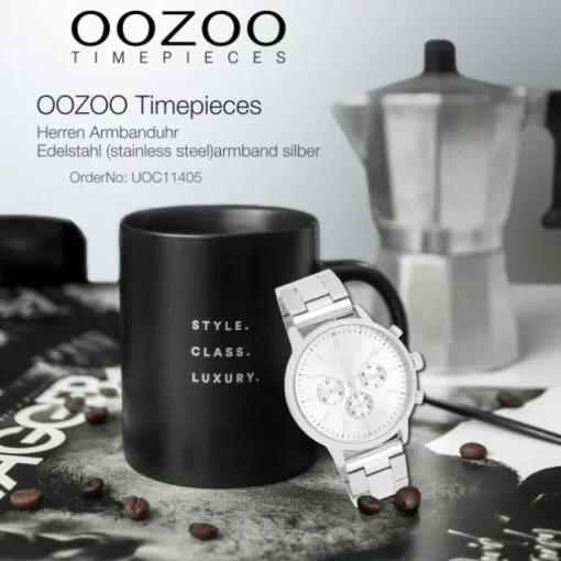 Oozoo Herren Armbanduhr OOZOO Timepieces Analog Edelstahl silber UOC11405