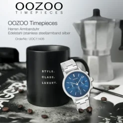Oozoo Herren Armbanduhr OOZOO Timepieces Analog Edelstahl silber UOC11406