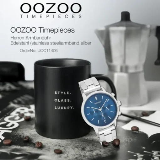 Oozoo Herren Armbanduhr OOZOO Timepieces Analog Edelstahl silber UOC11406