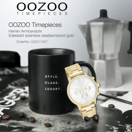 Oozoo Herren Armbanduhr OOZOO Timepieces Analog Edelstahl gold UOC11407