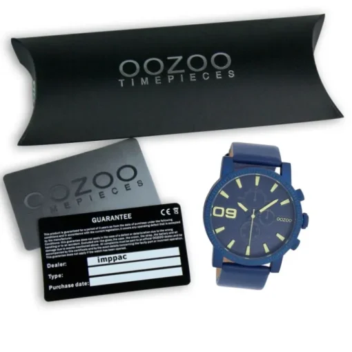 Oozoo Herren Armbanduhr OOZOO Timepieces Analog Leder blau UOC11436