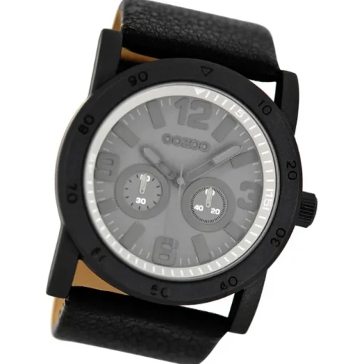 Oozoo Herren Armbanduhr Timepieces Analog Leder schwarz UOC8309A