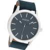 Oozoo Herren Armbanduhr Timepieces Analog Leder dunkelblau UOC9013A