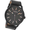 Oozoo Herren Armbanduhr Timepieces Analog Leder schwarz UOC9014A